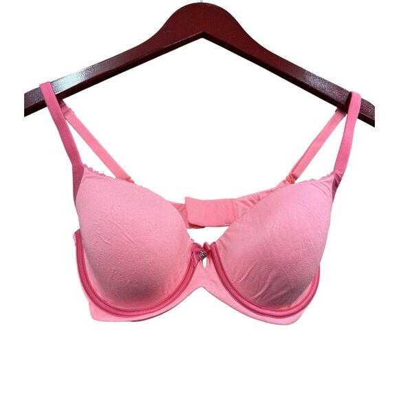 Victorias Secret Body By Victoria Demi Bra 32DD Pink With Lace & Charm Accent - Picture 1 of 7